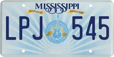 MS license plate LPJ545