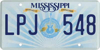 MS license plate LPJ548