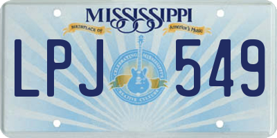 MS license plate LPJ549