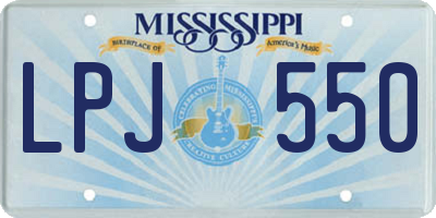 MS license plate LPJ550