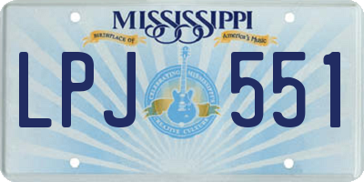 MS license plate LPJ551