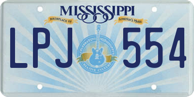 MS license plate LPJ554