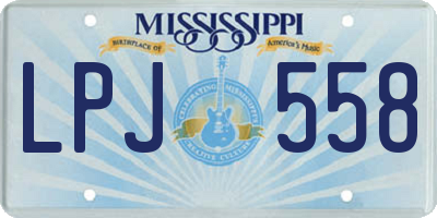 MS license plate LPJ558