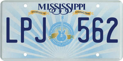 MS license plate LPJ562