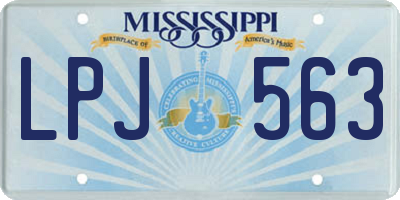 MS license plate LPJ563