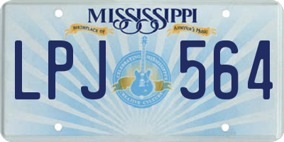 MS license plate LPJ564