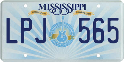 MS license plate LPJ565