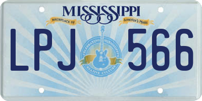 MS license plate LPJ566