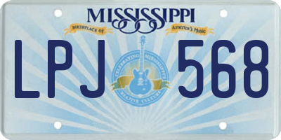 MS license plate LPJ568