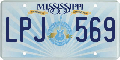 MS license plate LPJ569