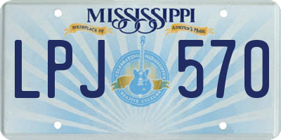 MS license plate LPJ570