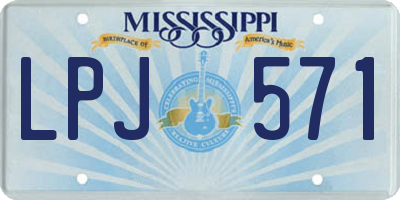 MS license plate LPJ571