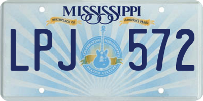 MS license plate LPJ572