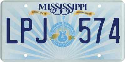 MS license plate LPJ574