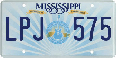 MS license plate LPJ575