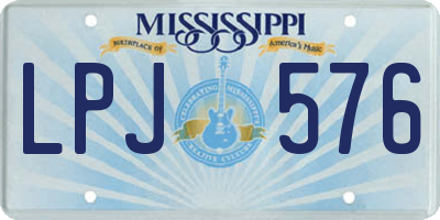 MS license plate LPJ576