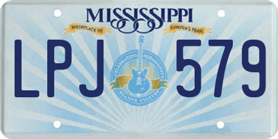 MS license plate LPJ579