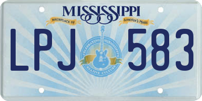 MS license plate LPJ583