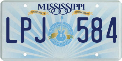 MS license plate LPJ584