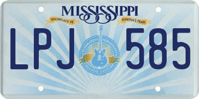MS license plate LPJ585