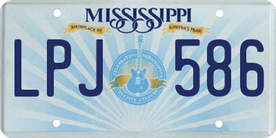 MS license plate LPJ586