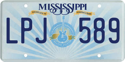 MS license plate LPJ589