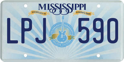 MS license plate LPJ590