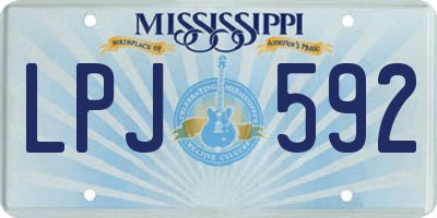 MS license plate LPJ592