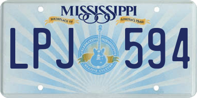 MS license plate LPJ594