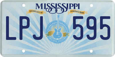 MS license plate LPJ595