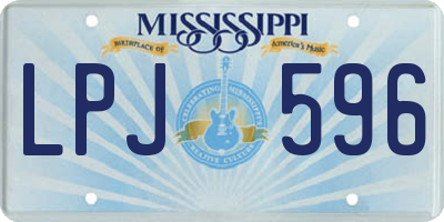 MS license plate LPJ596