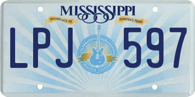 MS license plate LPJ597