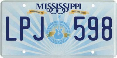 MS license plate LPJ598