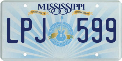 MS license plate LPJ599