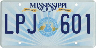 MS license plate LPJ601