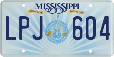 MS license plate LPJ604