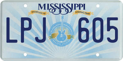MS license plate LPJ605