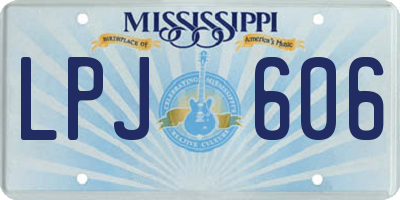 MS license plate LPJ606