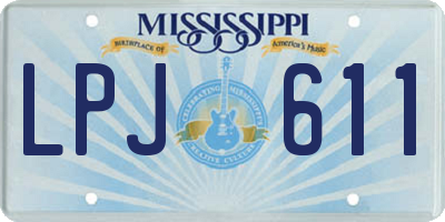 MS license plate LPJ611