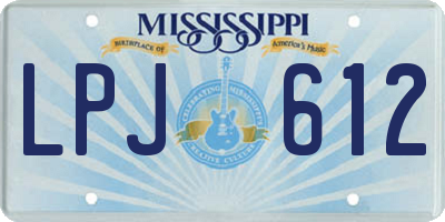 MS license plate LPJ612