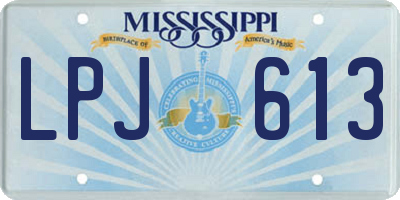 MS license plate LPJ613