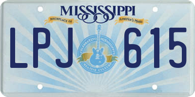 MS license plate LPJ615