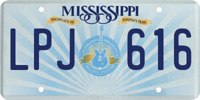 MS license plate LPJ616