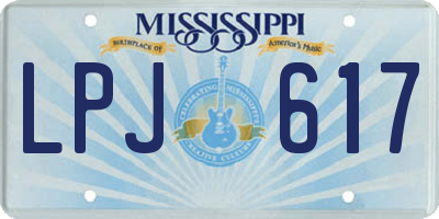MS license plate LPJ617