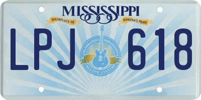 MS license plate LPJ618