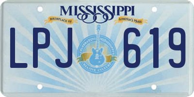MS license plate LPJ619