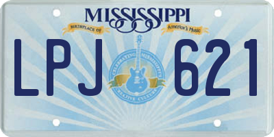MS license plate LPJ621