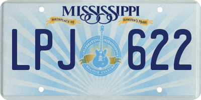 MS license plate LPJ622