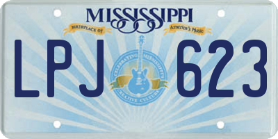 MS license plate LPJ623