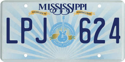MS license plate LPJ624